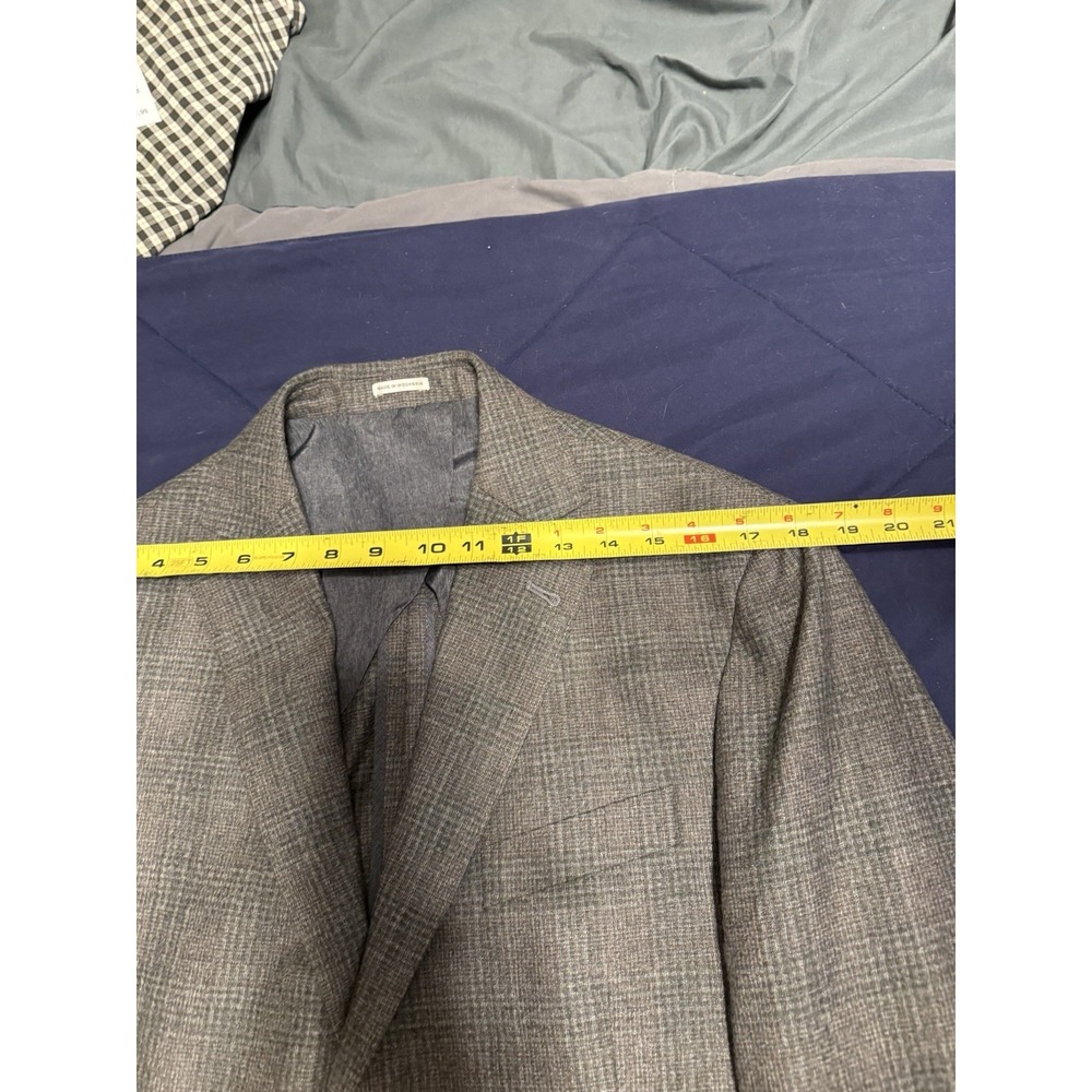 Joseph Abboud Lanificio di Pray 44R Blazer Sport Coat Jacket Gray Glen Plaid - Picture 4 of 11